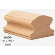 6400 3" x 2-1/4" Handsrail, Birch
