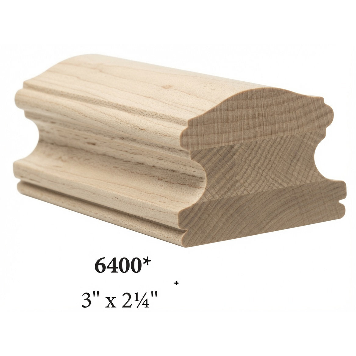 6400 3" x 2-2/4" Handrail, Hard Maple