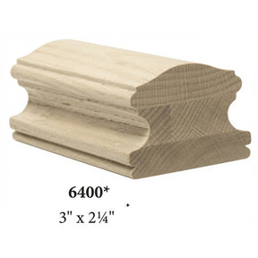 6400 3" x 2-2/4" Handrail, Poplar