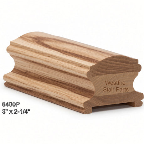 6400P Plowed 3" x 2-1/4" Handrail, Hickory