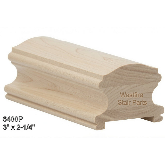 6400P Plowed 3" x 2-1/4" Handrail, Soft Maple