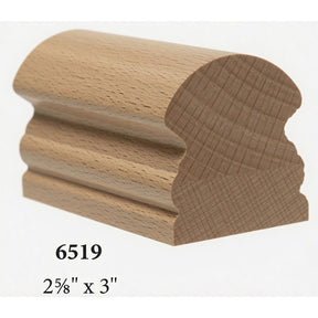 6519 2-5/8" x 3" Traditional Handrail, Beech