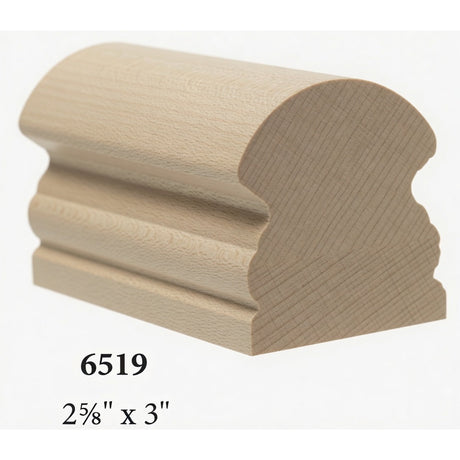 6519 2-5/8" x 3" Traditional Handrail, Hard Maple