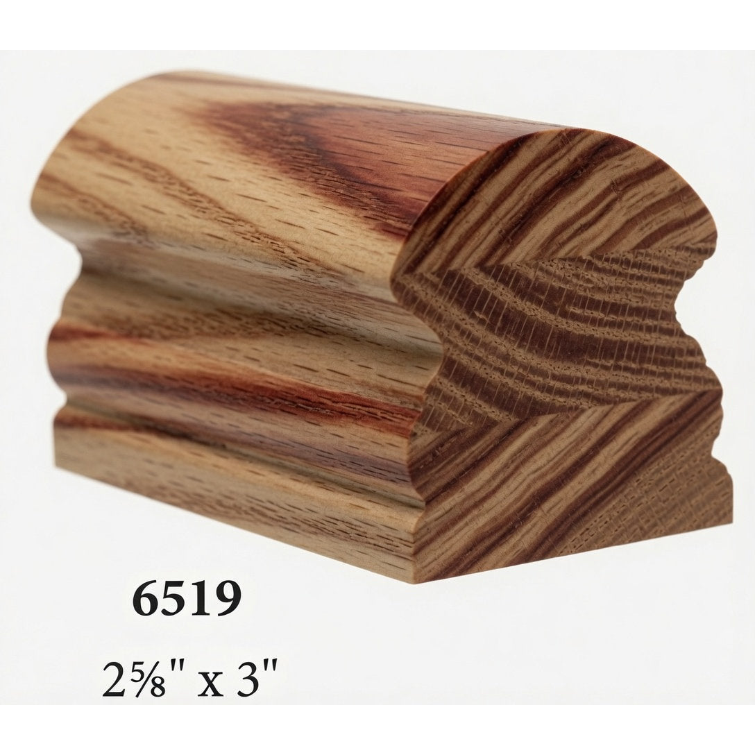 6519 2-5/8" x 3" Traditional Handrail, Hickory