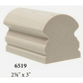 6519 2-5/8" x 3" Traditional Handrail, Soft Maple