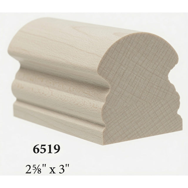 6519 2-5/8" x 3" Traditional Handrail, Soft Maple