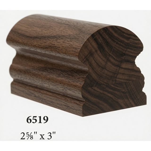 6519 2-5/8" x 3" Traditional Handrail, Walnut