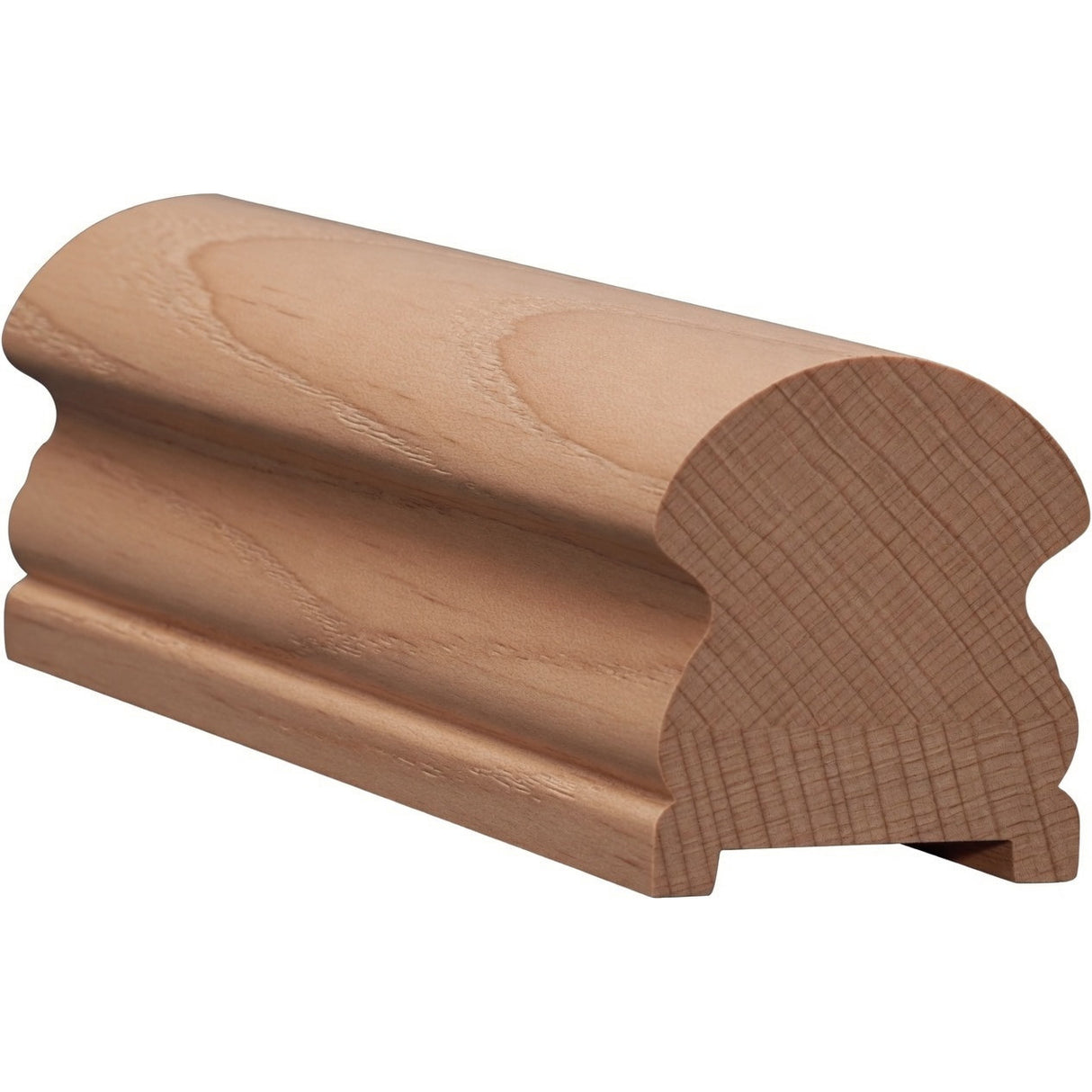 6519P 2-5/8" x 3" Plowed Traditional Handrail, Alder