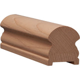 6519P 2-5/8" x 3" Plowed Traditional Handrail, Alder