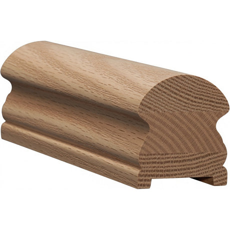 6519P 2-5/8" x 3" Plowed Traditional Handrail, Ash