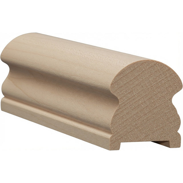 6519P 2-5/8" x 3" Plowed Traditional Handrail, Hard Maple