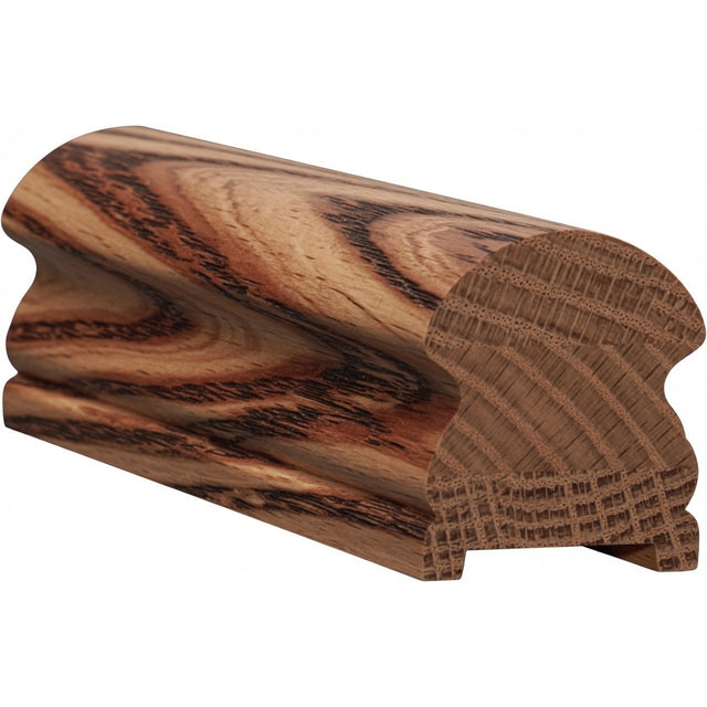 6519P 2-5/8" x 3" Plowed Traditional Handrail, Hickory