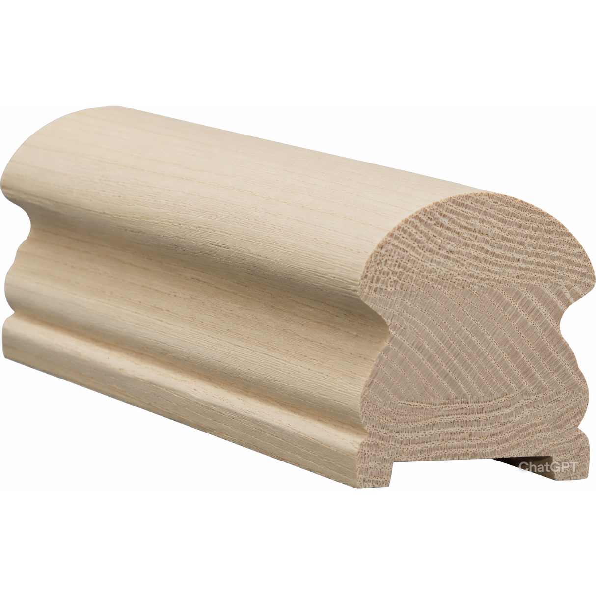 6519P 2-5/8" x 3" Plowed Traditional Handrail, Poplar