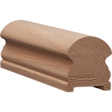 6519P 2-5/8" x 3" Plowed Traditional Handrail, Red Oak