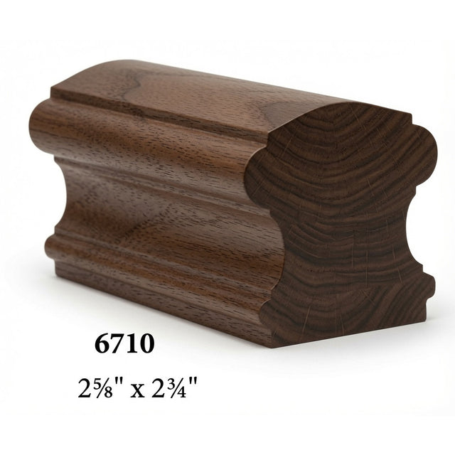 6710 2-5/8" x 2-3/4" Traditional Handrail, Walnut