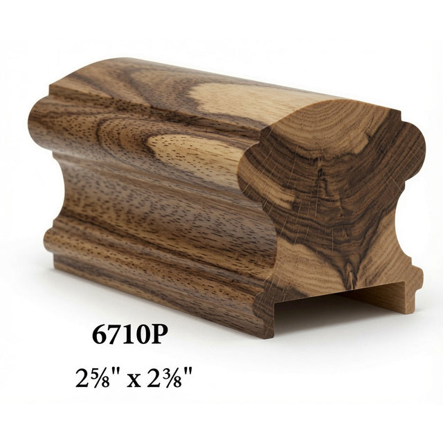 6710P 2-5/8" x 2-3/4" Traditional Plowed Handrail, Hickory
