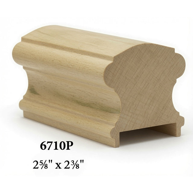 6710P 2-5/8" x 2-3/4" Traditional Plowed Handrail, Poplar