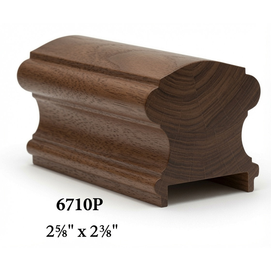 6710P 2-5/8" x 2-3/4" Traditional Plowed Handrail, Walnut
