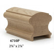 6710P 2-5/8" x 2-3/4" Traditional Plowed Handrail, White Oak
