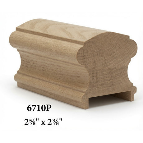 6710P 2-5/8" x 2-3/4" Traditional Plowed Handrail, White Oak