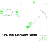 7023 CADD for 1500 1-1/2" Round Handrail