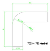 7023 CADD for 1750 1-3/4" Full Round Handrail