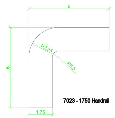 7023 CADD for 1750 1-3/4" Full Round Handrail