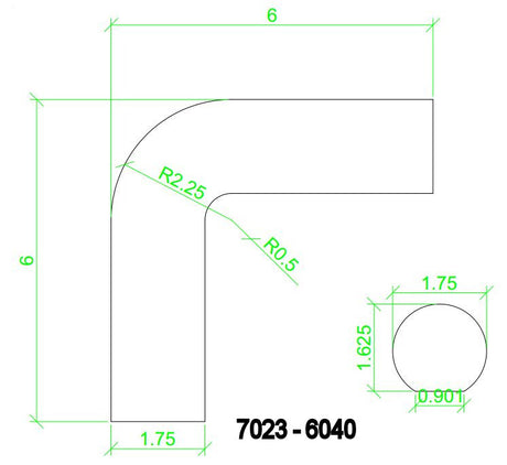 7023 CADD for 6040 1-3/4" Handrail w/Flat Bottom