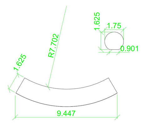 7024 Up Easing for Round Hand rails CADD for 6040 Shown