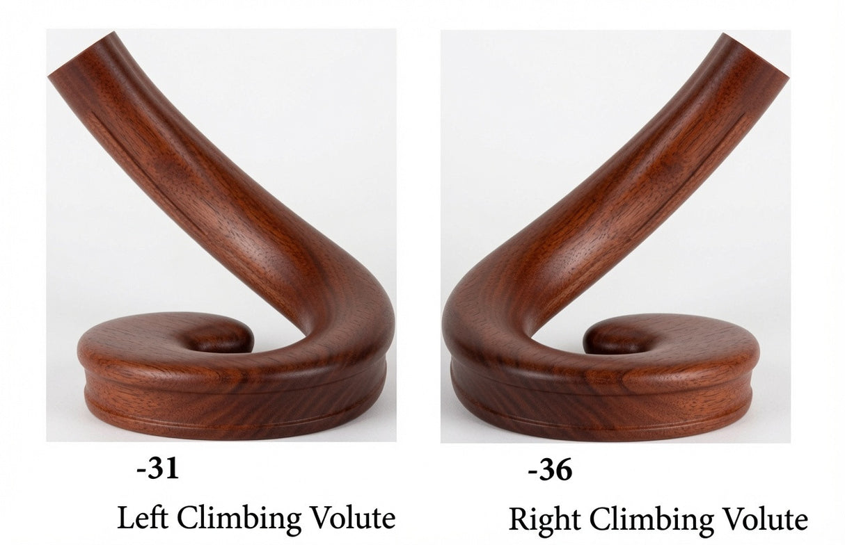 7031 or 7036 Curved-Arm Volutes (7031/36) - Mahogany