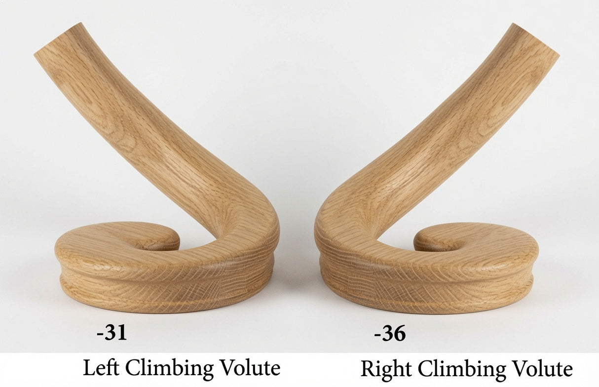 7031 or 7036 Curved-Arm Volutes (7031/36) - White Oak
