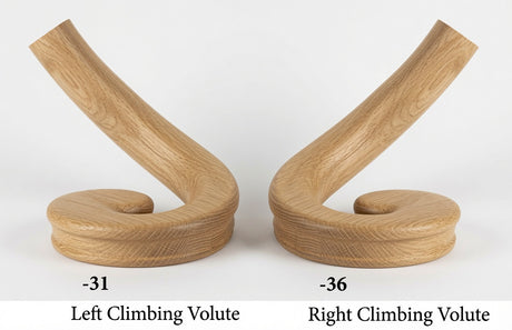 7031 or 7036 Curved-Arm Volutes (7031/36) - White Oak