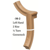 7050 Left Hand 2 Riser Goosenecks with 1/4-Turn & Up Easing for the 6010 Handrail, Ash