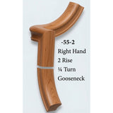 7055 Right Hand 2 Riser Goosenecks with 1/4-Turn & Up Easing for the 6010 Handrail, American Cherry