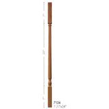 F-7134 34" Fluted Colonial Elegant Rise Baluster (Plain Baluster Illustrated)