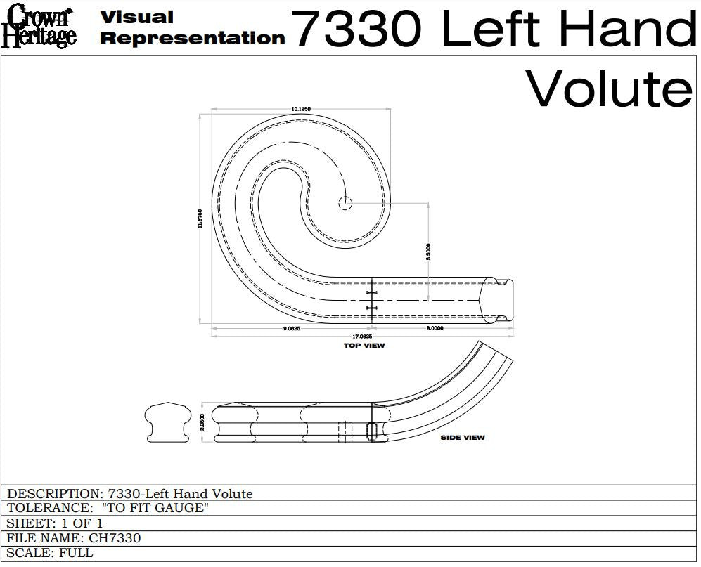 7330 Left Hand Volute CADD Drawing