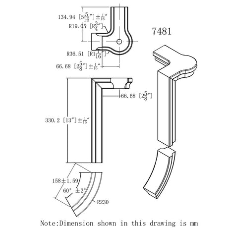 HF-7481 Left Hand Gooseneck, With Cap - CADD