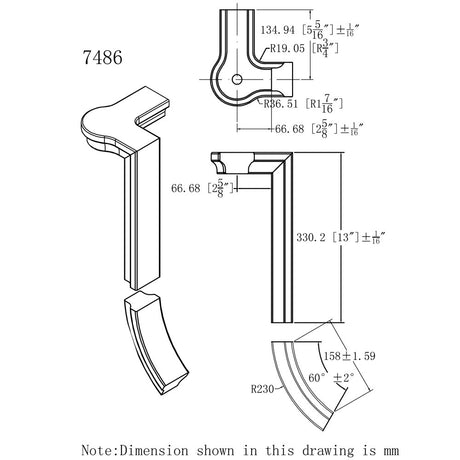 HF-7486 Right Hand Gooseneck, With Cap - CADD