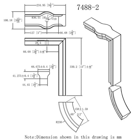 HF-7488-2 2 Rise Gooseneck, With Tandem Cap CADD
