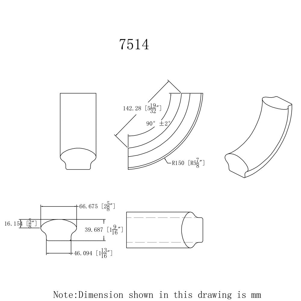 HF-7514 90-Degree Up Easing CADD