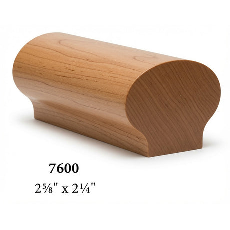 7600 2-5/8" x 2-1/4" Round Contemporary Handrail, Alder