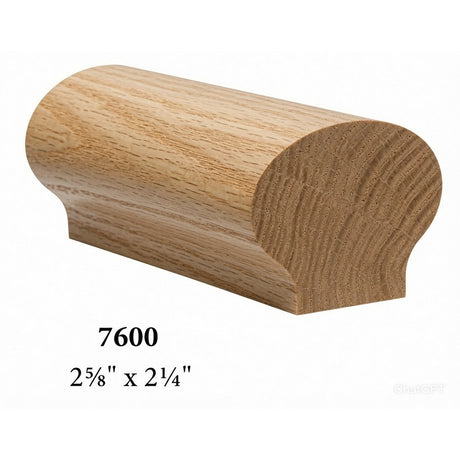 7600 2-5/8" x 2-1/4" Round Contemporary Handrail, Ash