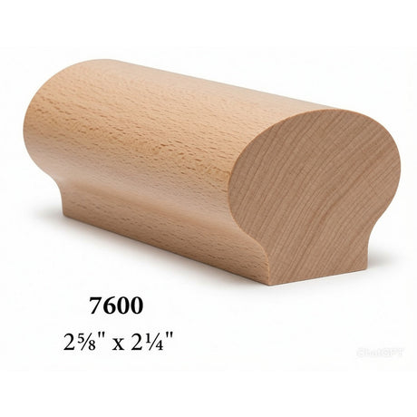 7600 2-5/8" x 2-1/4" Round Contemporary Handrail, Beech