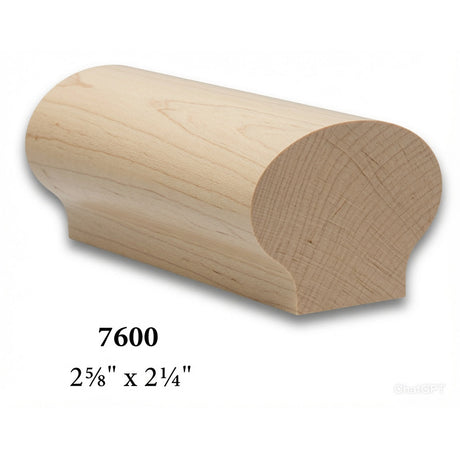 7600 2-5/8" x 2-1/4" Round Contemporary Handrail, Birch