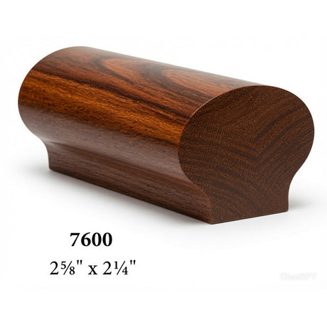 7600 2-5/8" x 2-1/4" Round Contemporary Handrail, Brazilian Cherry
