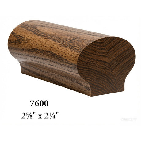 7600 2-5/8" x 2-1/4" Round Contemporary Handrail, Hickory