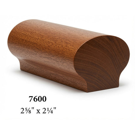 7600 2-5/8" x 2-1/4" Round Contemporary Handrail, Mahogany