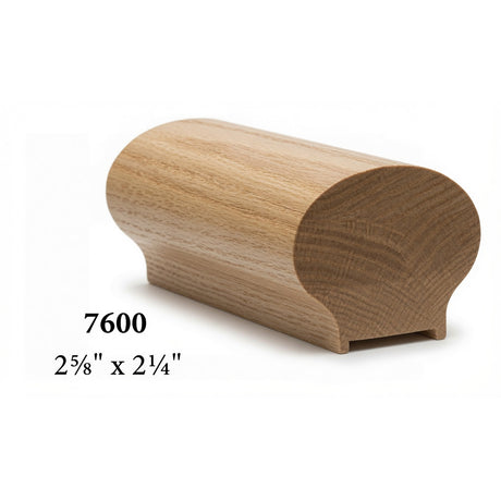 7600P 2-5/8" x 2-1/4" Plowed 1-1/4" Handrail with fillet, Ash