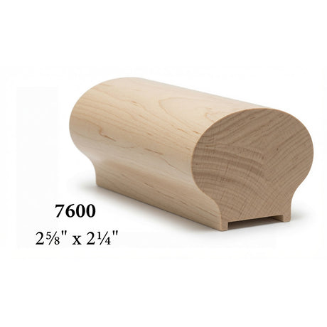 7600P 2-5/8" x 2-1/4" Plowed 1-1/4" Handrail with fillet, Birch
