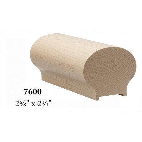 7600P 2-5/8" x 2-1/4" Plowed 1-1/4" Handrail with fillet, Hard Maple